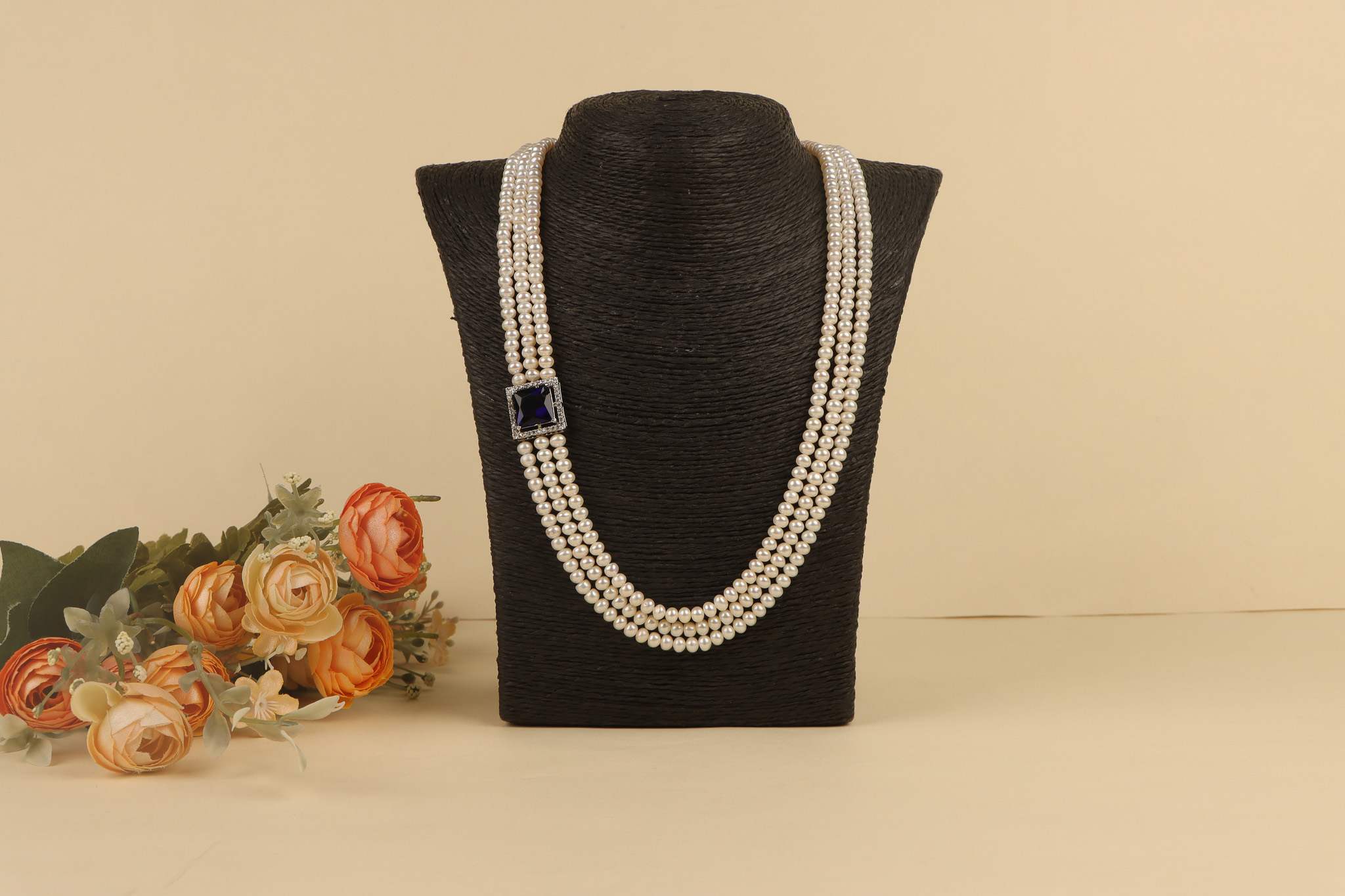 Baroque Pearl Necklace and Earrings Set 1 | Linjer Jewelry