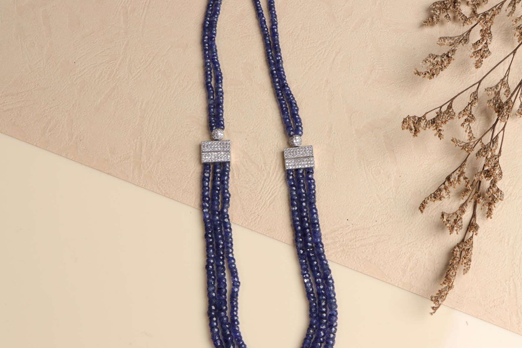 Blue Sapphire Beaded Necklace, 4-5.5mm Sapphire Faceted Rondelle Bead  Necklace, Multi Strand 5 Layer Necklace With Adjustable Dori 1620 - Etsy
