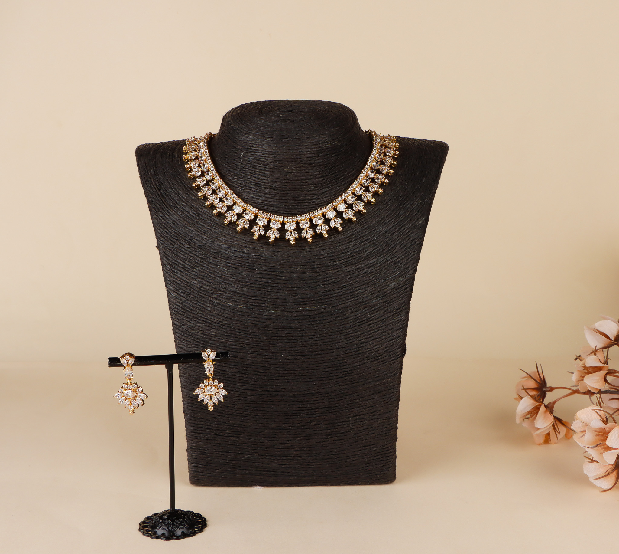 Sterling Silver Black and White CZ Fashion Necklace and Earrings Set #VS159  – BERRICLE